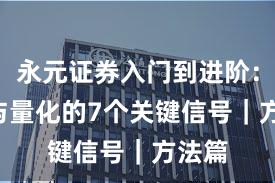 永元证券入门到进阶：API与量化的7个关键信号｜方法篇